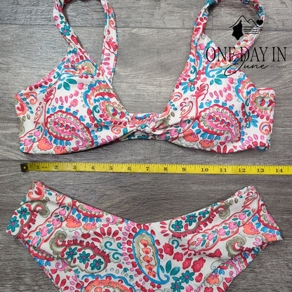 Adisputent High Cut Floral Bikini Swimsuit Size M