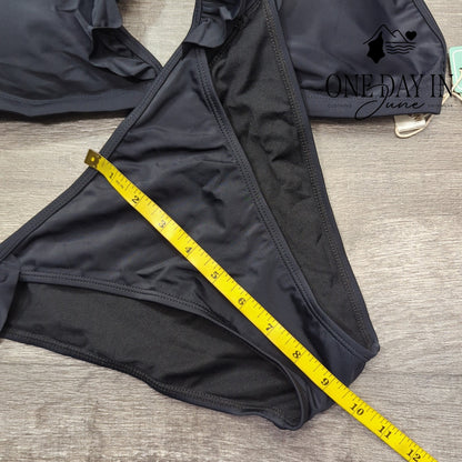 Shekini Ruffle Shoulder Bikini Swimsuit Size L