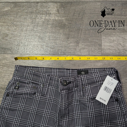AG Adriano Goldschmied High Rise Wide Leg Crop Pants Plaid Gray NWT $215 Size 4