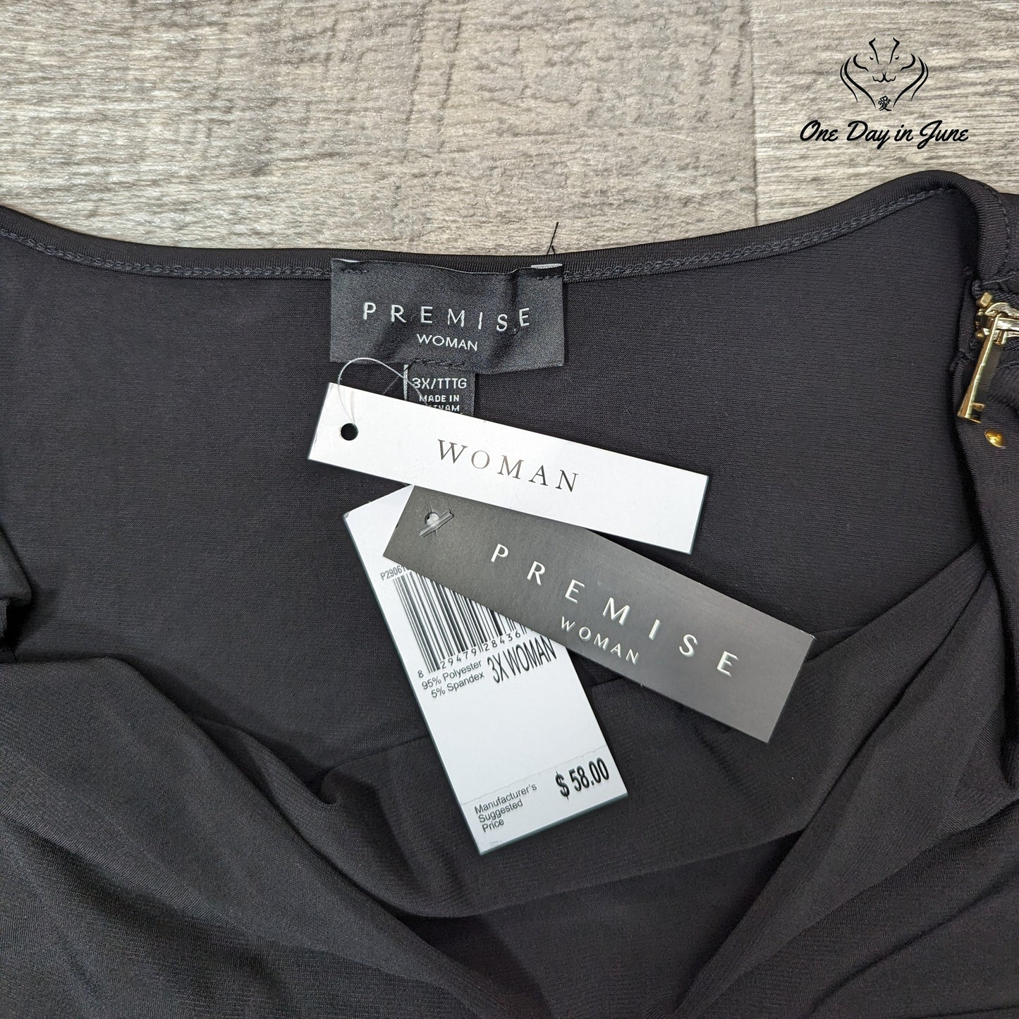 Premise Long Sleeve Zipper Shoulder Blouse Size 3X