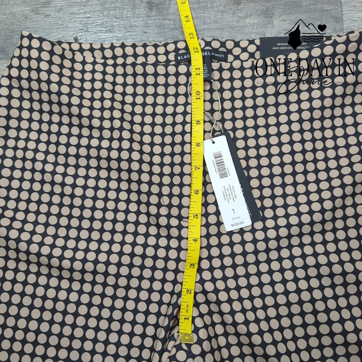 Chico's Black Label Dotted Slim Ankle Pants Black Neutral NWT Size Chico's 1 (M)