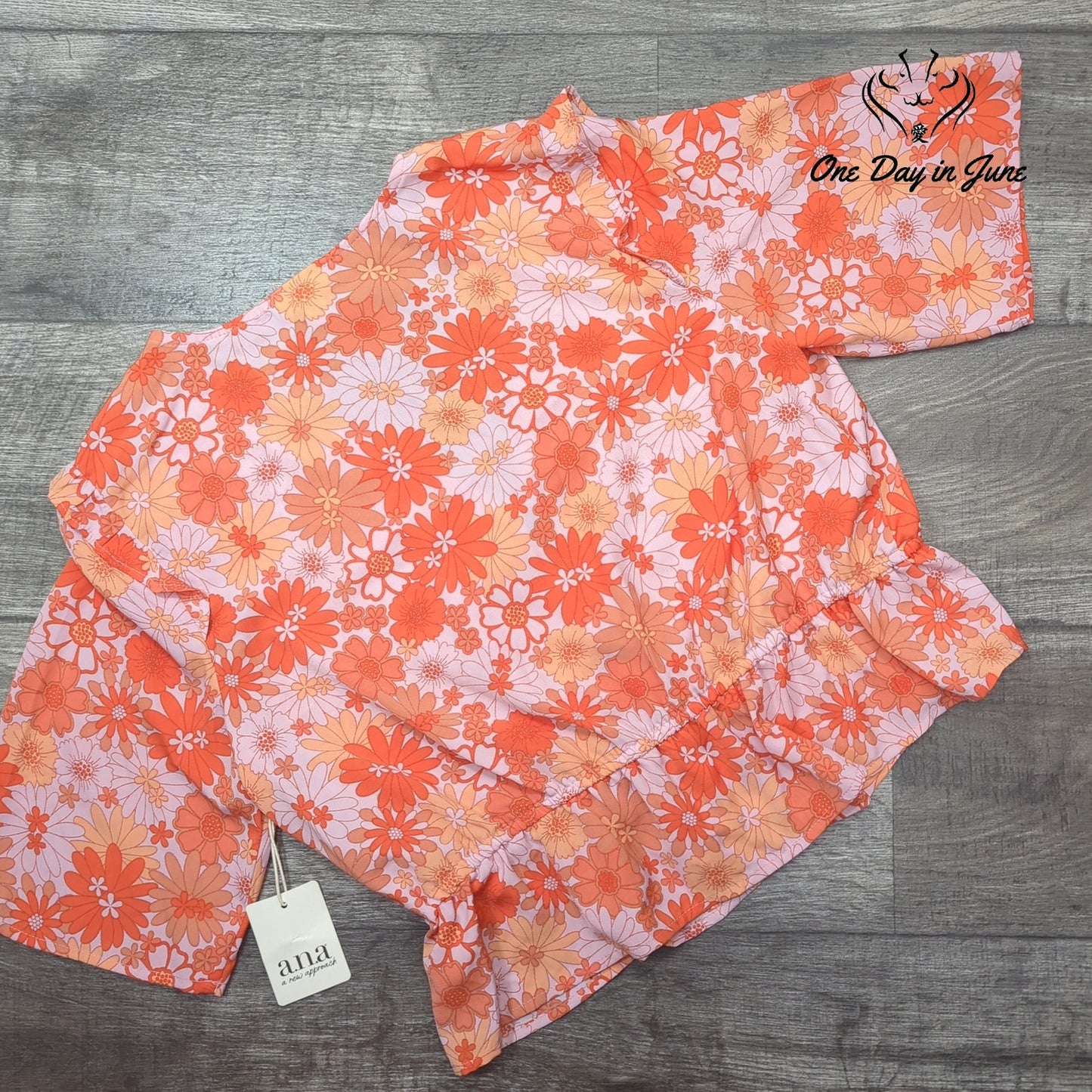 a.n.a Tie Closure Half Sleeve Blouse Top Size L