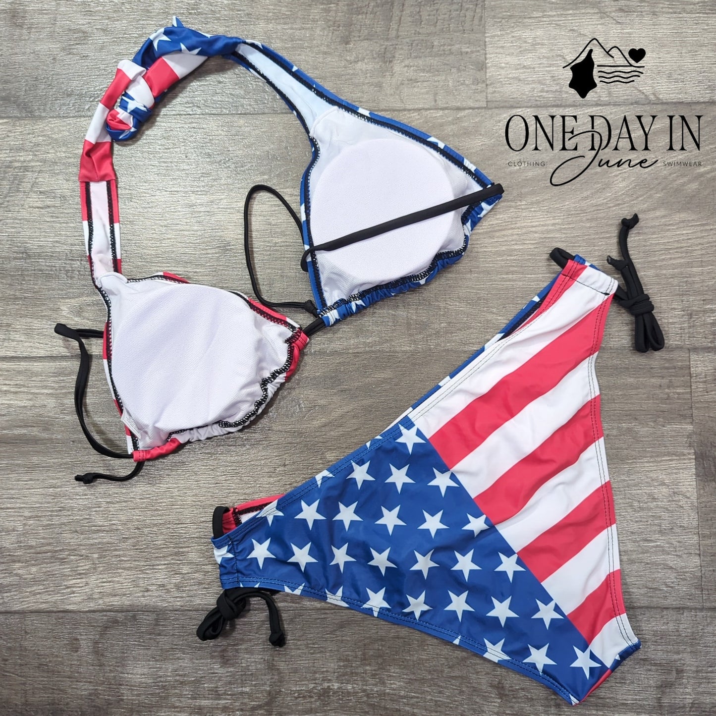 Aleumdr Halter Tie Side Bikini Swimsuit Size M