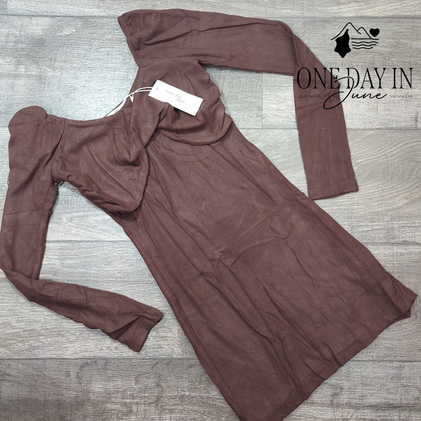 Edit by Nine Long Sleeve Bodycon Ribbed Mini Dress Size S