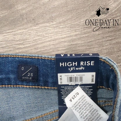 Lucky Brand Bridgette High Rise Skinny Distressed Jeans Size 0