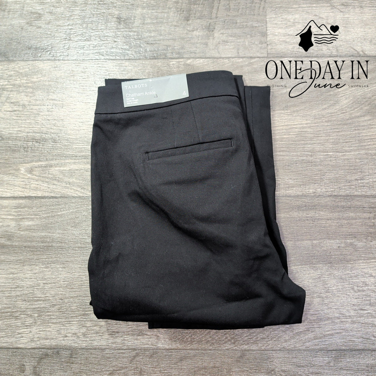 Talbots Chatham Ankle Slim Leg Pants Black Side Zip NWT Size 4