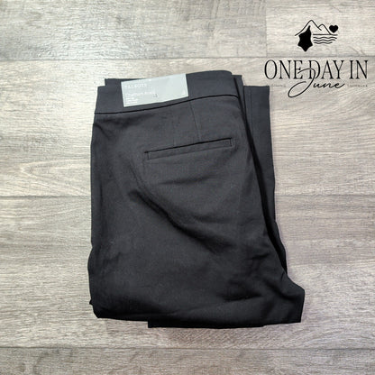 Talbots Chatham Ankle Slim Leg Pants Black Side Zip NWT Size 4