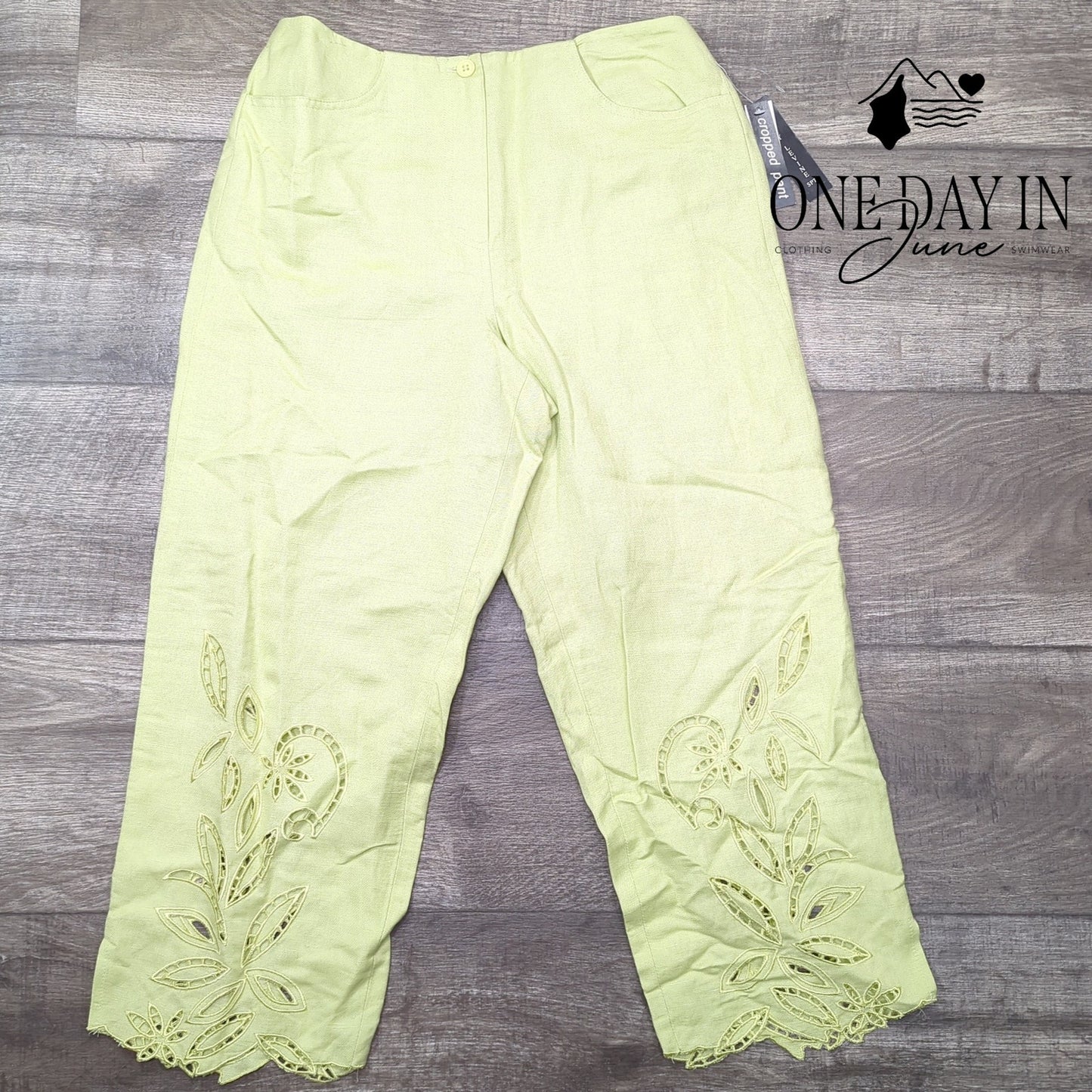 Larry Levine Cropped Linen Pants Size 6
