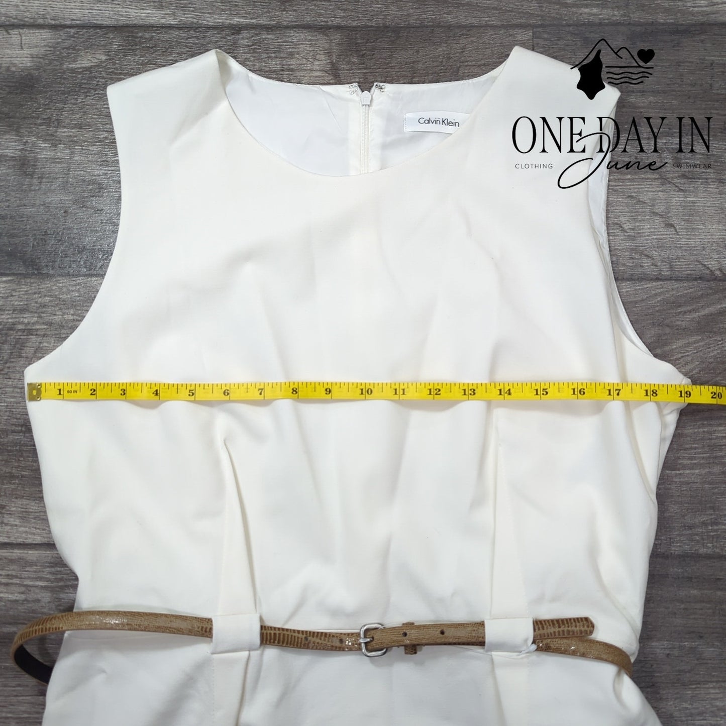 Calvin Klein Sleeveless Belted Midi Dress Size 16