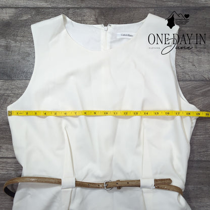 Calvin Klein Sleeveless Belted Midi Dress Size 16