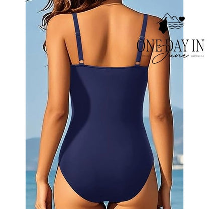 Aqua Eve Retro Classic One Piece Swimsuit Size L