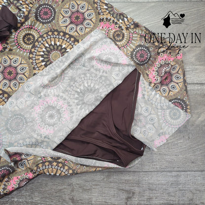 Zando Mesh Layered One Piece Swimsuit Size XL