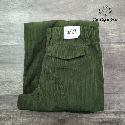 Angel Kiss Cargo Corduroy Pants Juniors Green Comfort Waist Y2K NWT Size 5