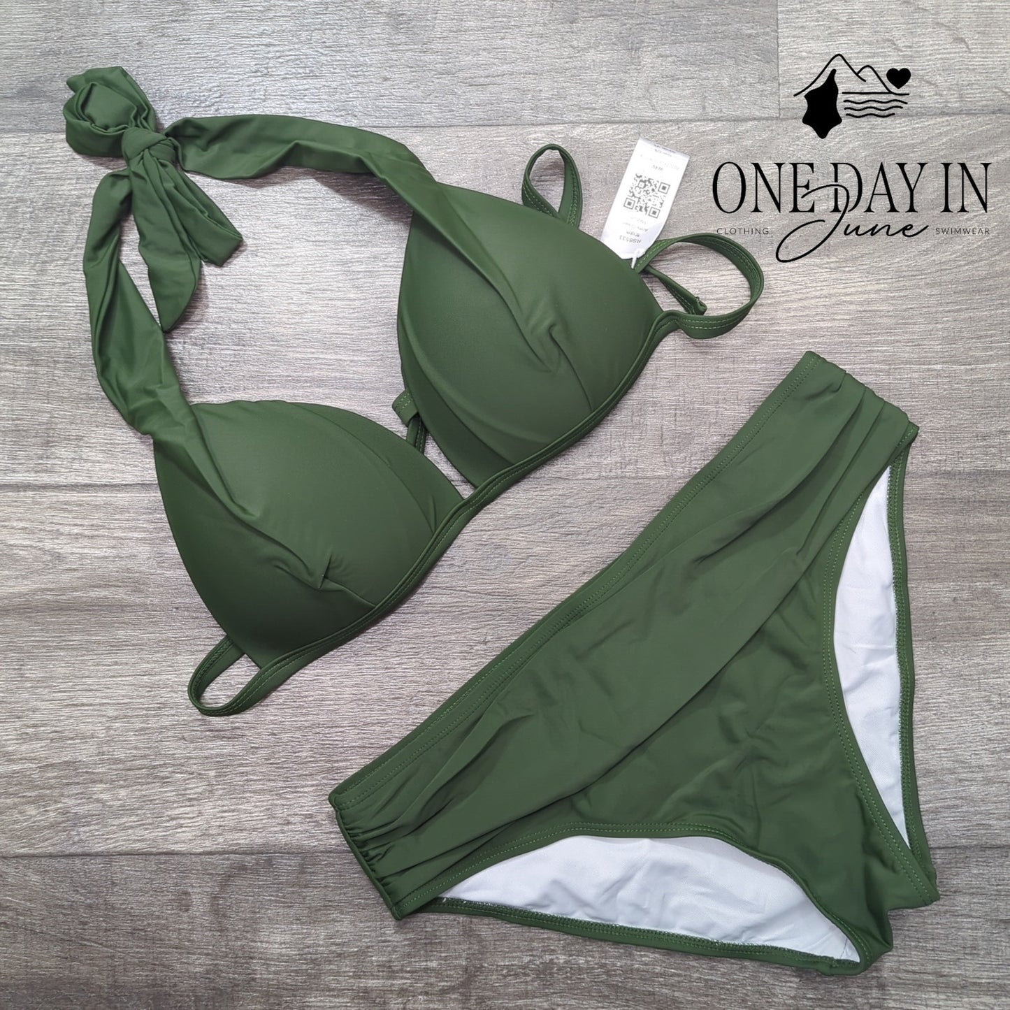 Charmo Halter Tie Back Molded Cup Bikini Swimsuit Size M