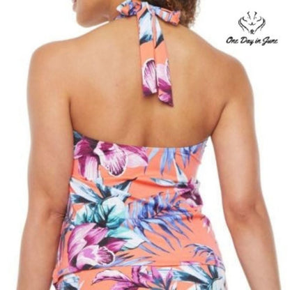 Liz Claiborne Floral Tankini Top Size 6