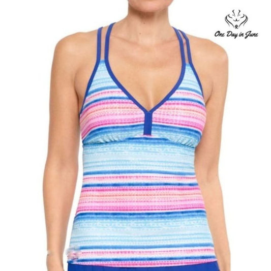 Splashletics Striped Tankini Top Size S