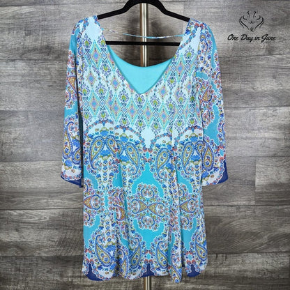 As U Wish 3.4 Sleeve Layered Mini Dress Size S