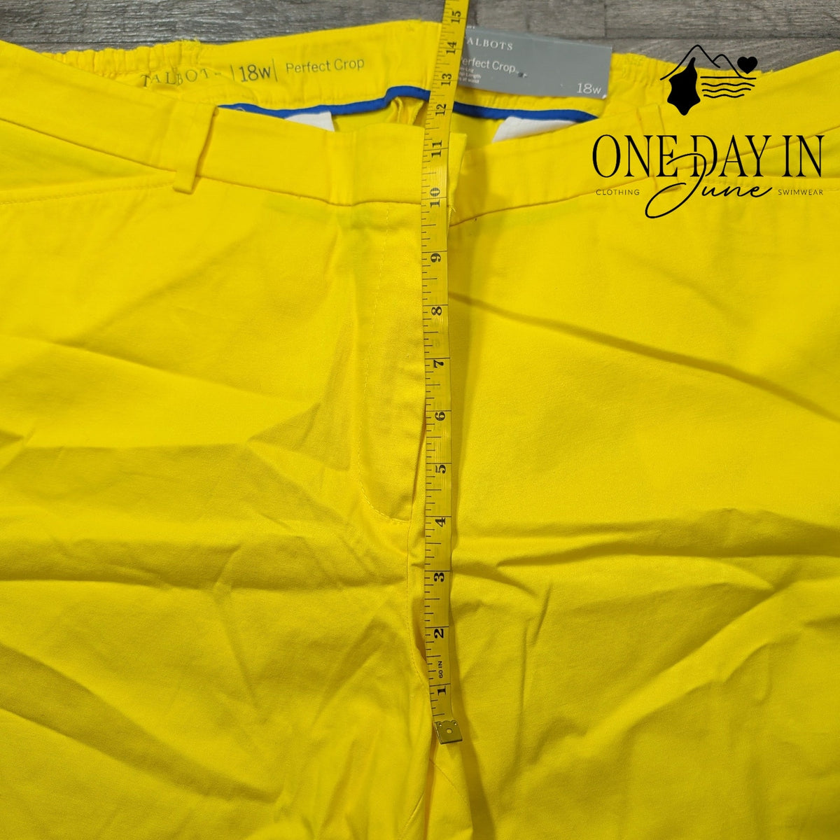 Talbots Plus Size Perfect Crop Slim Leg Pants Yellow NWT $89.50 Size 18W