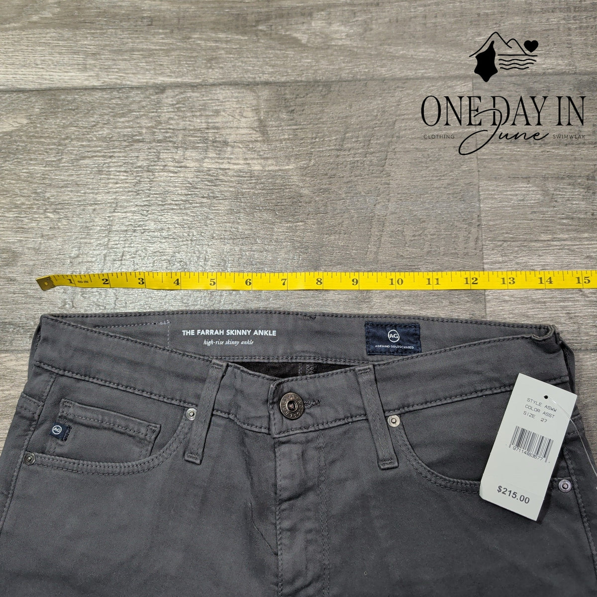 AG Adriano Goldschmied Farrah High Rise Skinny Ankle Jeans Gray NWT Size 4 (27)