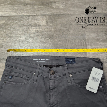AG Adriano Goldschmied Farrah High Rise Skinny Ankle Jeans Gray NWT Size 4 (27)