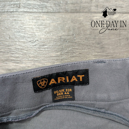 Ariat Riding Breeches Gray Suede Knee Patch Equestrian Pants Size 16 (32)