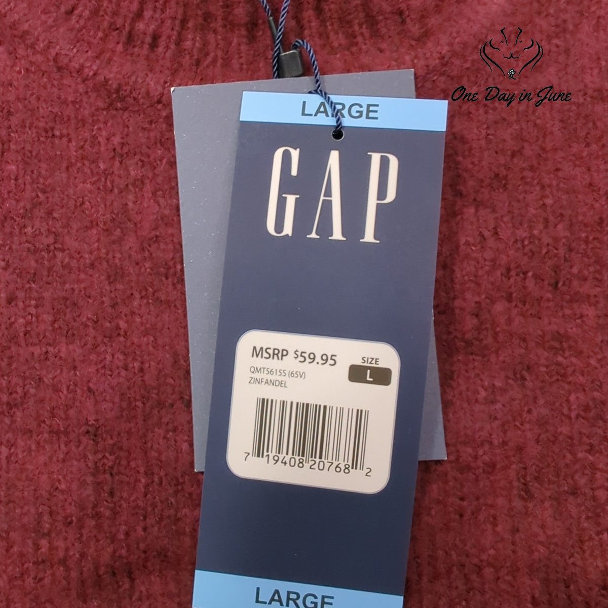 Gap Men's Crew Neck Pullover Sweater Burgundy Zinfandel NWT Size L