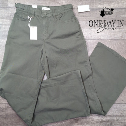 Good American Good Ease Relaxed Mid Rise Wide Leg Jeans Size 0 (25)