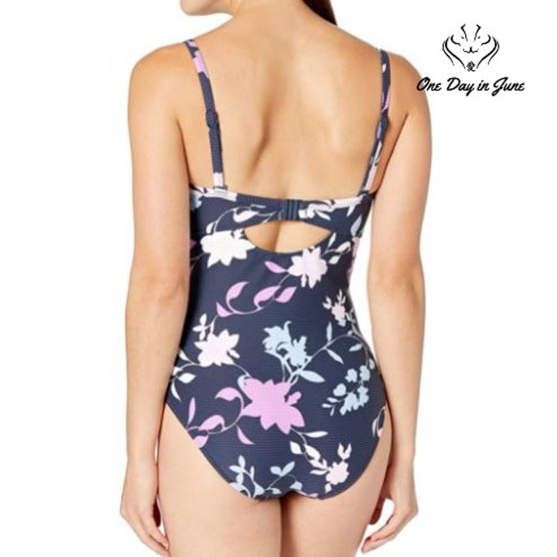 Seafolly Scoop Front Floral One Piece Swimsuit Navy Pink NWT Size 10