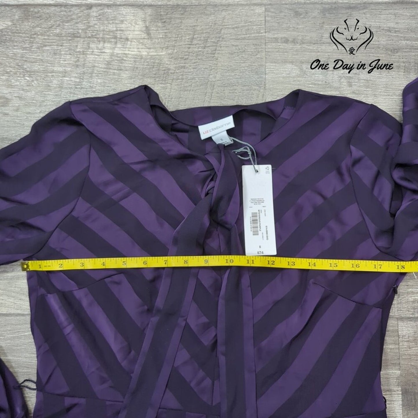 Liz Claiborne Long Sleeve Mysterious Purple Dress Size 6