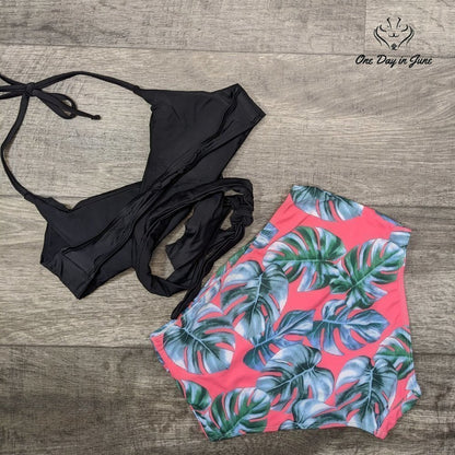 Macool Bandage High Waist Bikini Swimsuit Size S