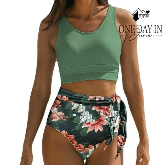 Dokotoo Crop Top High Waist Bikini Swimsuit Size L