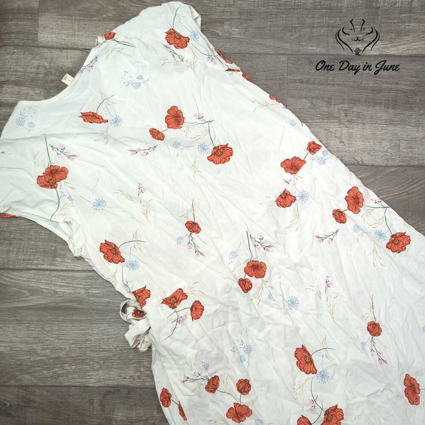 a.n.a Short Sleeve Tie Summer Dress Size L