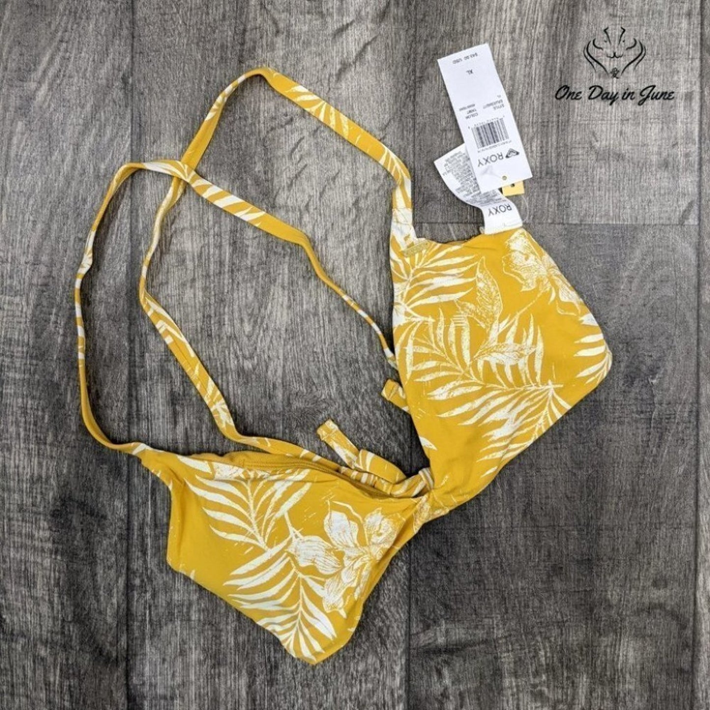 Roxy Beach Classics Fashion Fixed Tri Swim Top Size XL