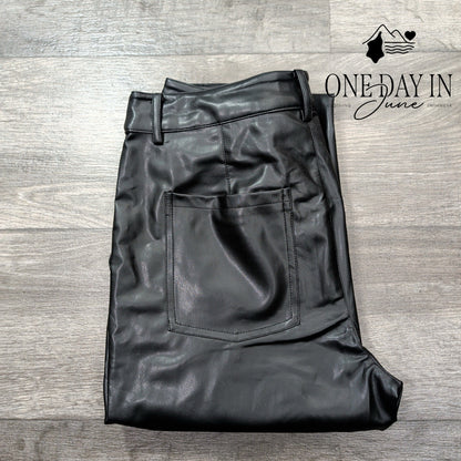 David Lerner Split Hem Faux Leather Pants Size S