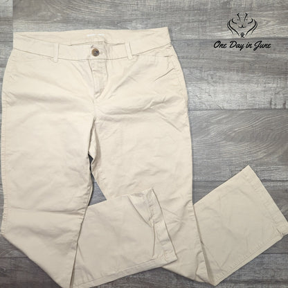 Old Navy Boot Cut Khaki Chino Pants Women's Beige Tan Size 14