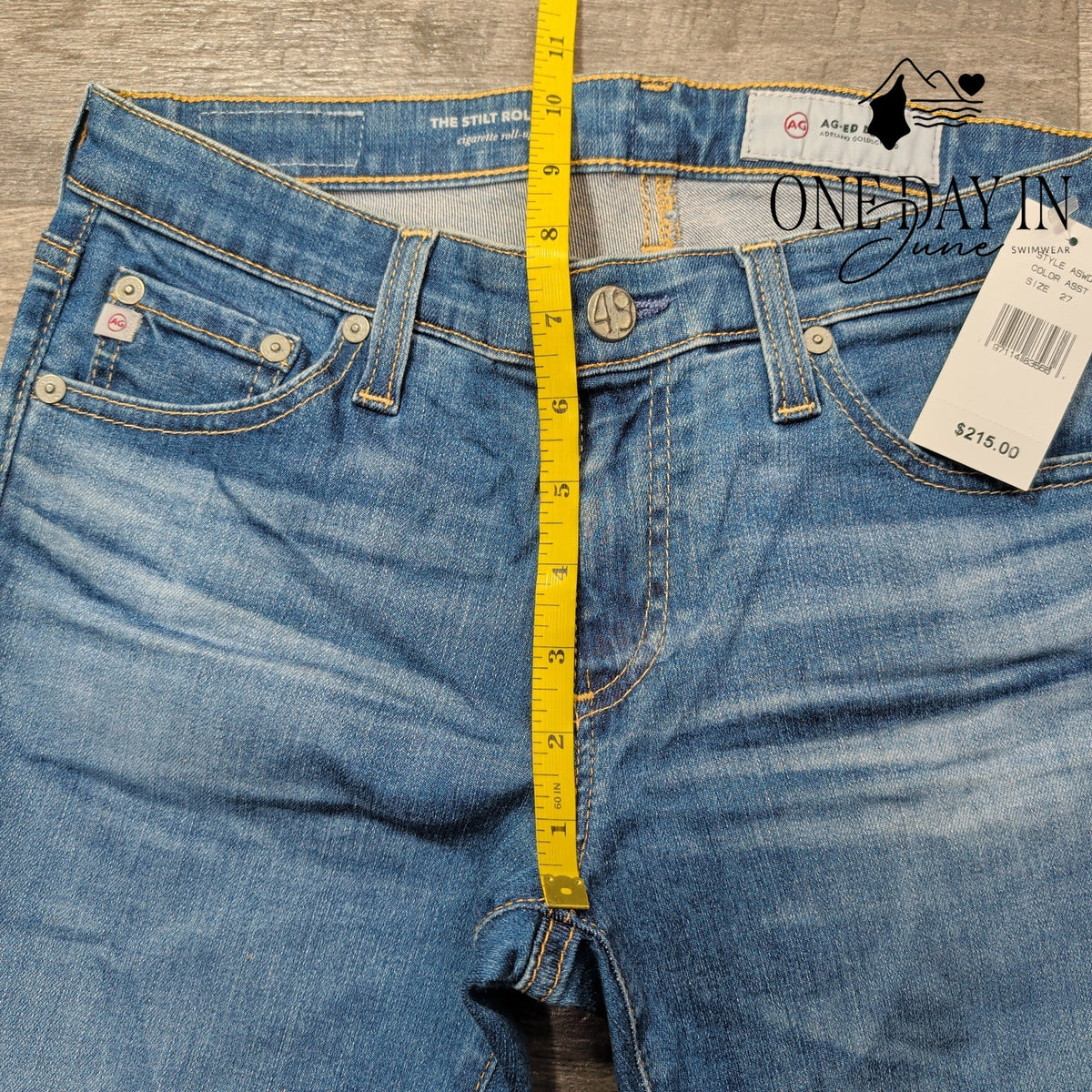 AG Adriano Goldschmied The Stilt Roll Up Cigarette Jeans Blue NWT Size 4 (27)