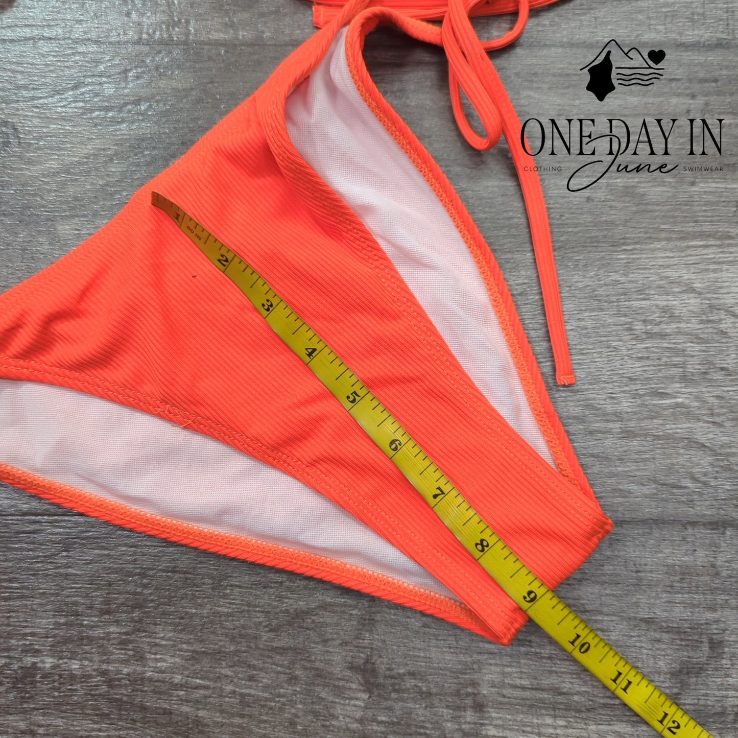 Zuobango Ribbed Adjustable Triangle Tie Side Bikini Swimsuit Size L