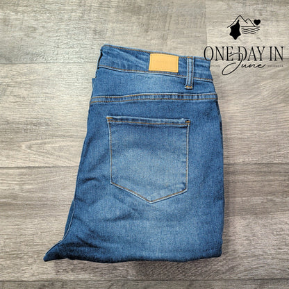 Tahari Amelia Rayon Denim Button Fly Skinny Jeans Blue NWT Size 16W