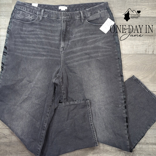 Good American Tuxedo Wide Leg Jeans Size 18