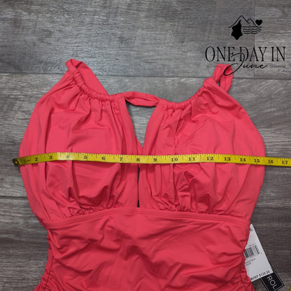 La Blanca High Neck Tummy Control One Piece Swimsuit Size 14