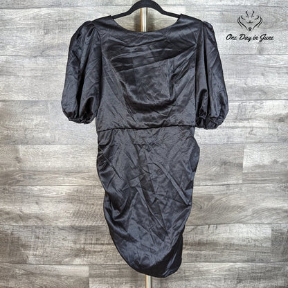 Premier Amour Puff Sleeve Ruched Back Dress Size 12