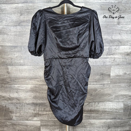 Premier Amour Puff Sleeve Ruched Back Dress Size 12