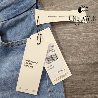 7 For All Mankind Kimmie Straight Jeans Slim Illusion Luxe NWT $198 Size 2 (26)