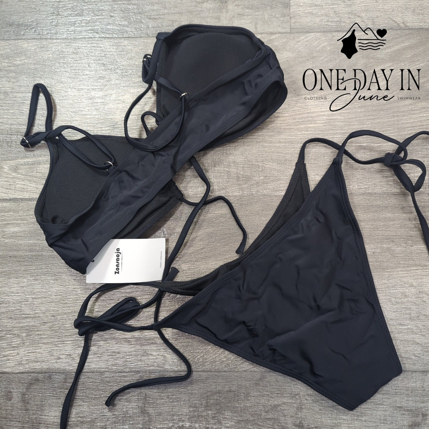 Zonsaoja Keyhole Tie Side Bikini Swimsuit Size M