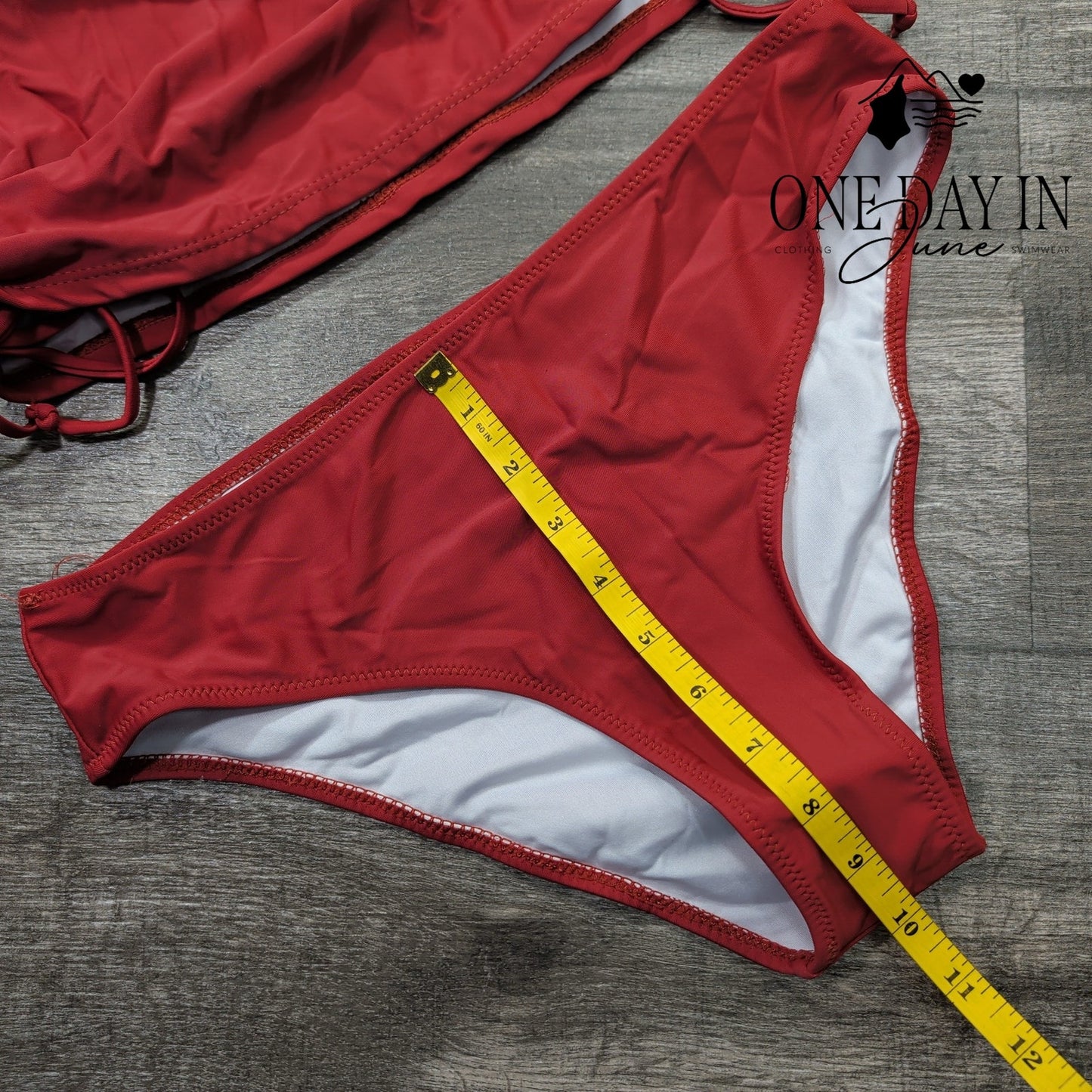 Beachsissi High Neck Drawstring Bikini Swimsuit Size M