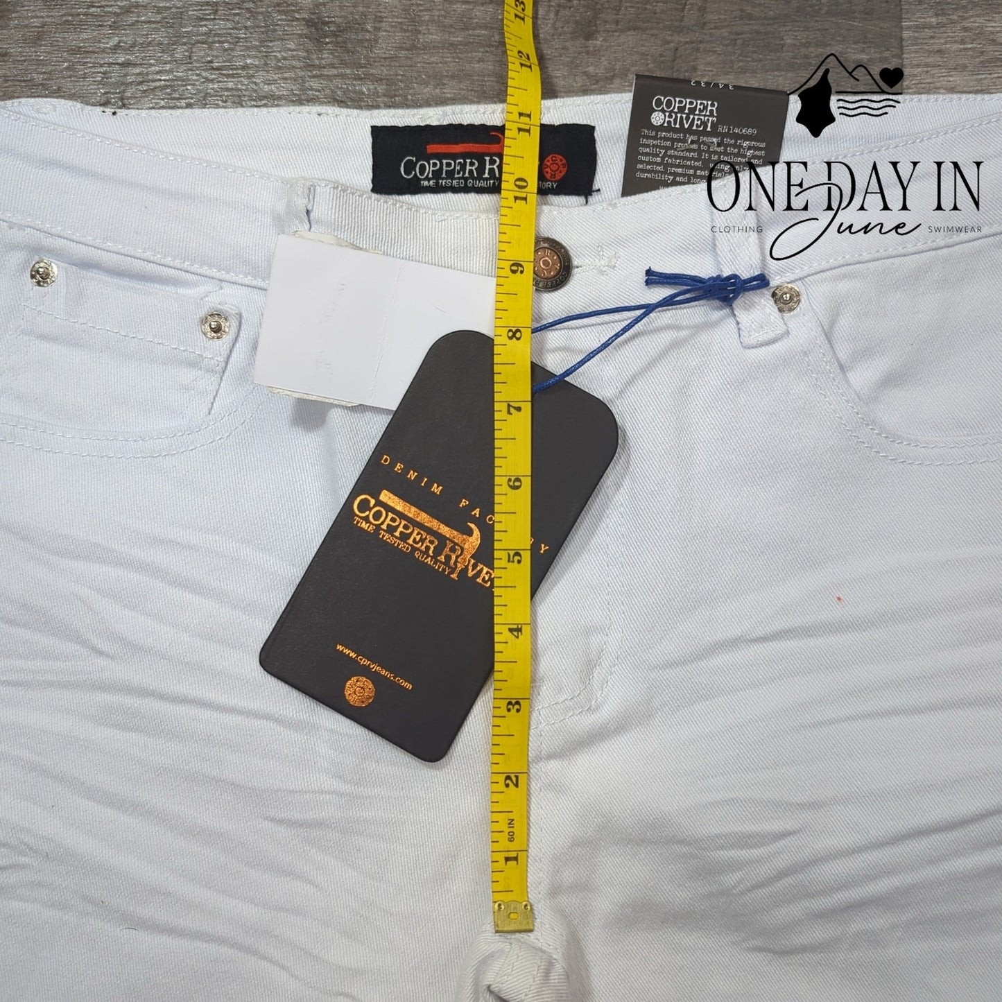 Copper Rivet Slim Fit Distressed Jeans Size 34X32