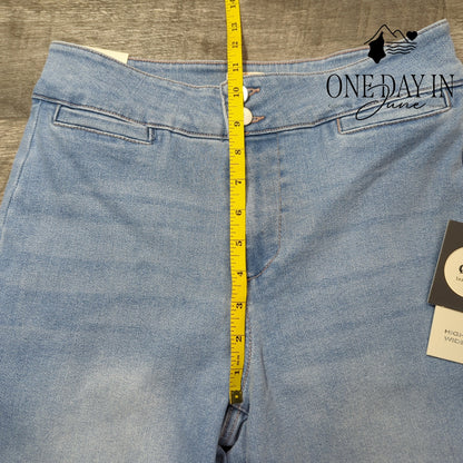 Odyn High Rise Wide Leg Jeans Light Wash Double Button NWT Size 2