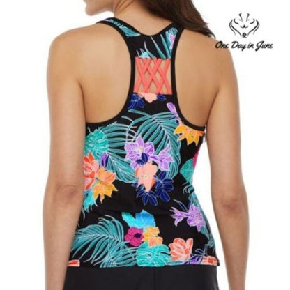 ZeroXPosure Floral Tankini Top Size S