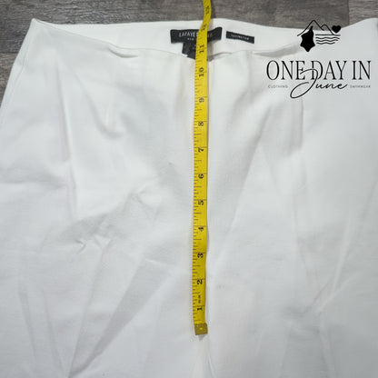 Lafayette 148 Lexington Ankle Pants White Cotton Stretch NWT $278 Size 2