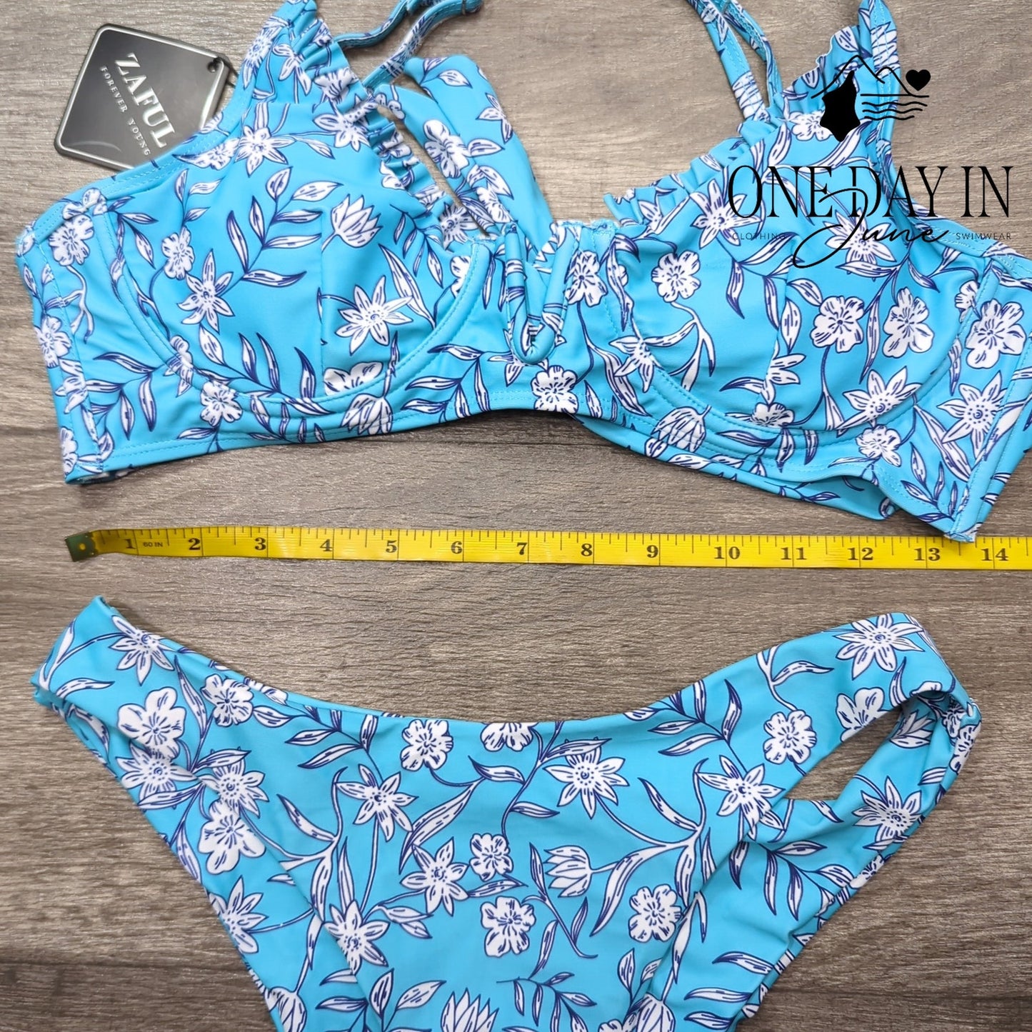 Zaful Tie Back Underwire Bikini Swimsuit Size S